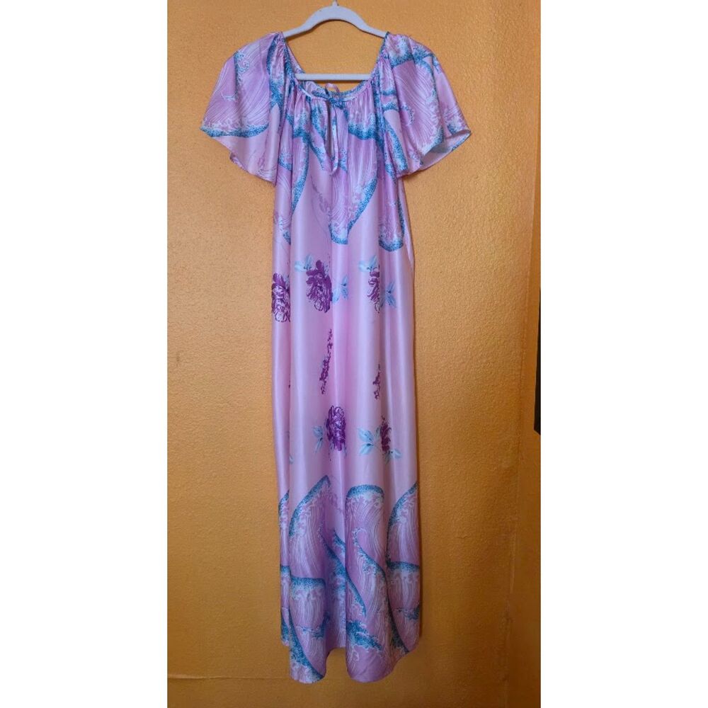 Sears vintage 1970s Hawaiian-style muumuu maxi lounger One Size